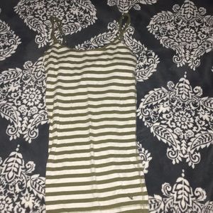 Green and white stripped tank top